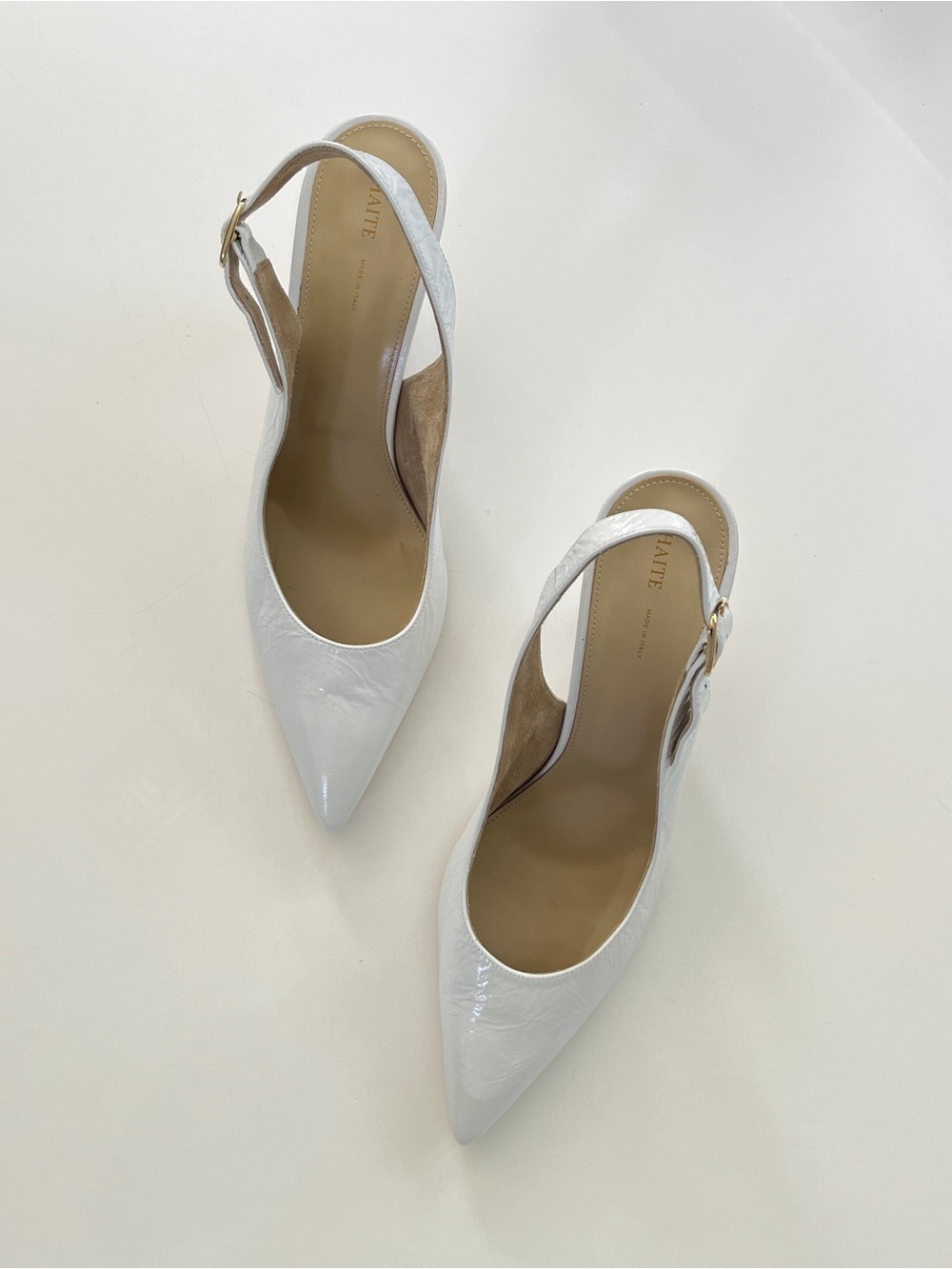 KHAITE River Slingback 75 Pump in White